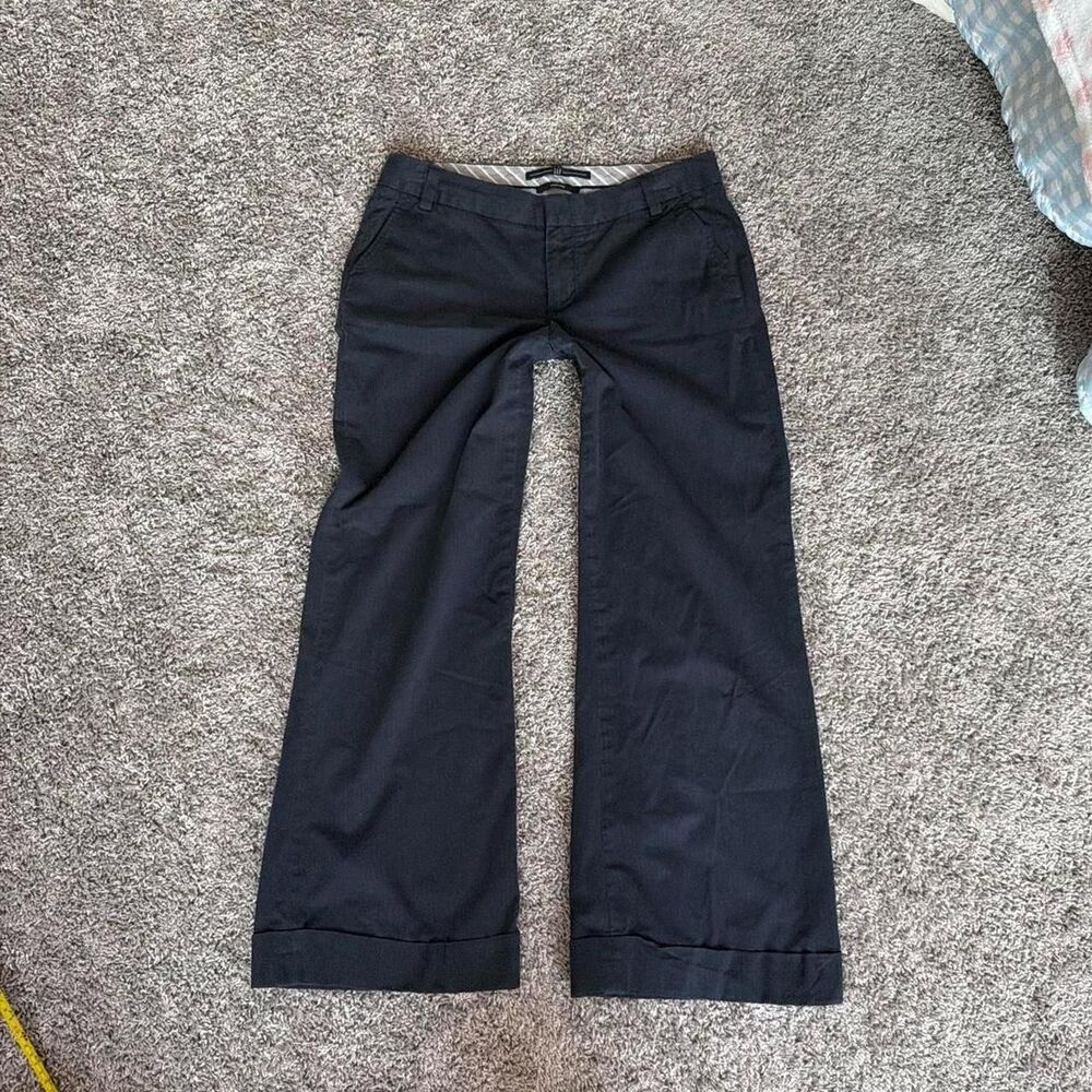 Gap Wide Leg Navy Pinstripe Trouser Pants